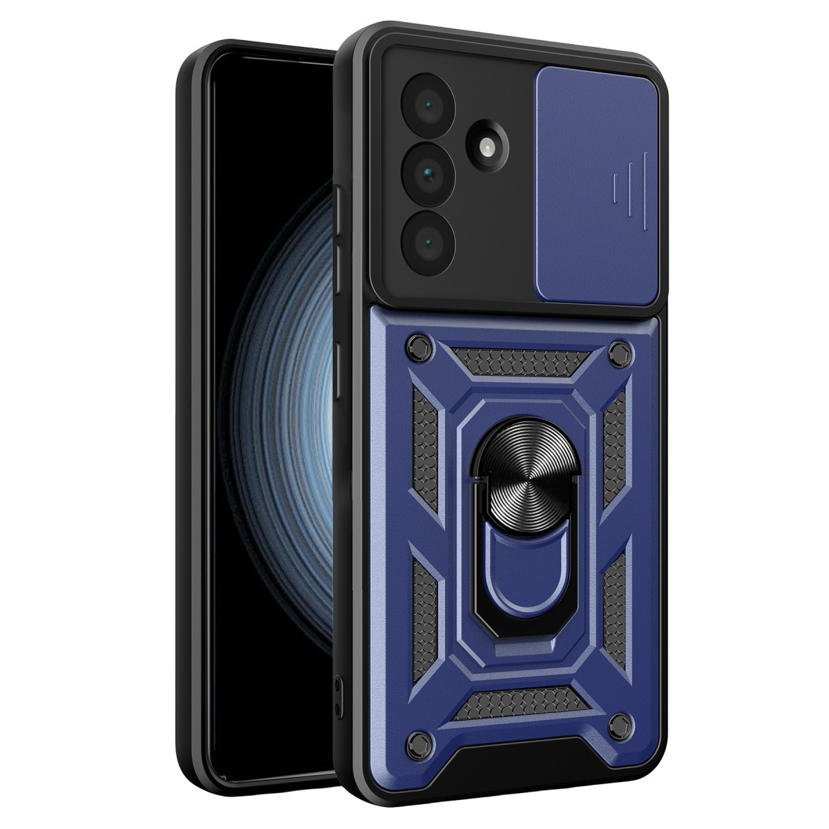 Galaxy A37 5G Pars Lens Yüzüklü Silikon - Lacivert