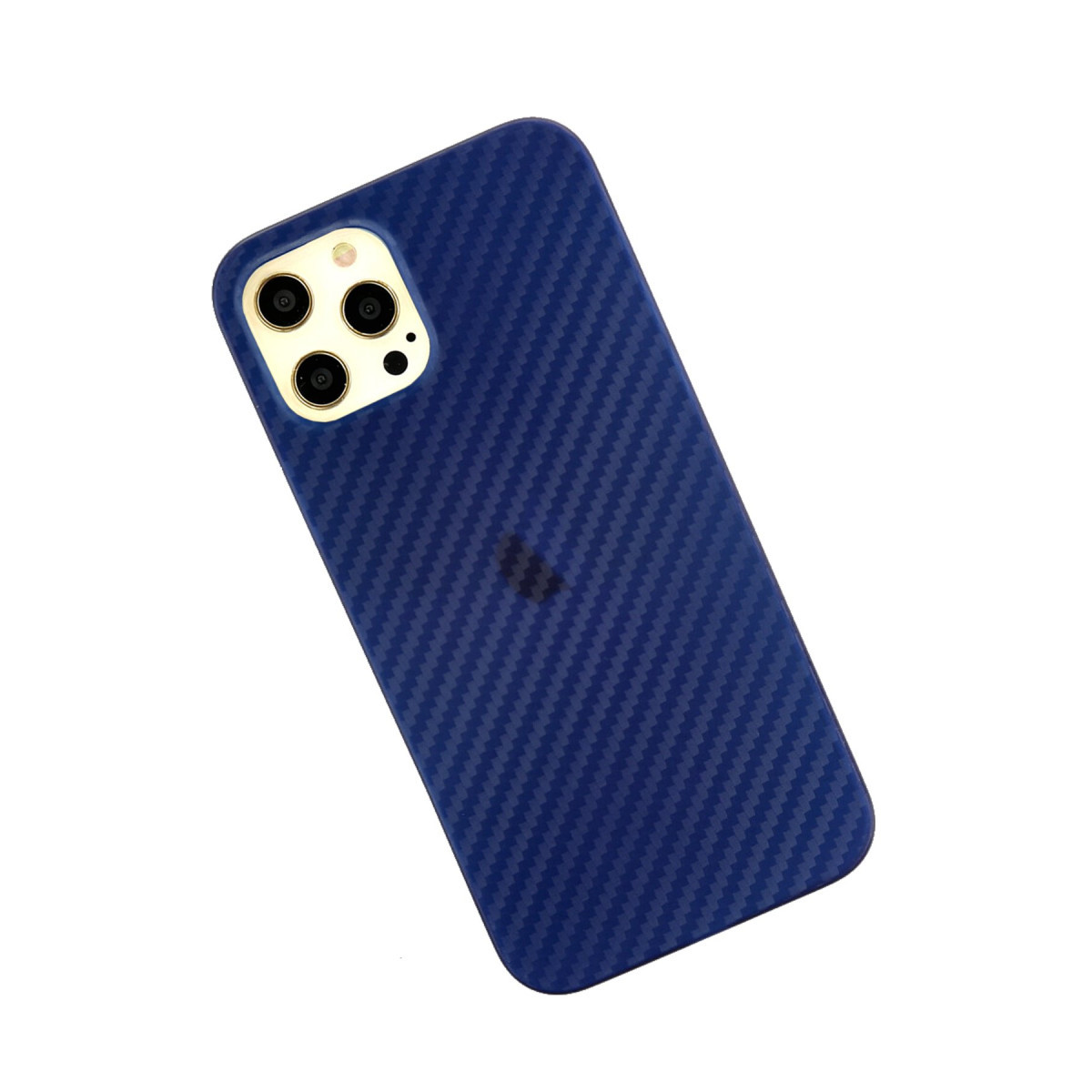 iPhone 12 Pro Max Kılıf Karbon PP Silikon - Mavi — görsel 2