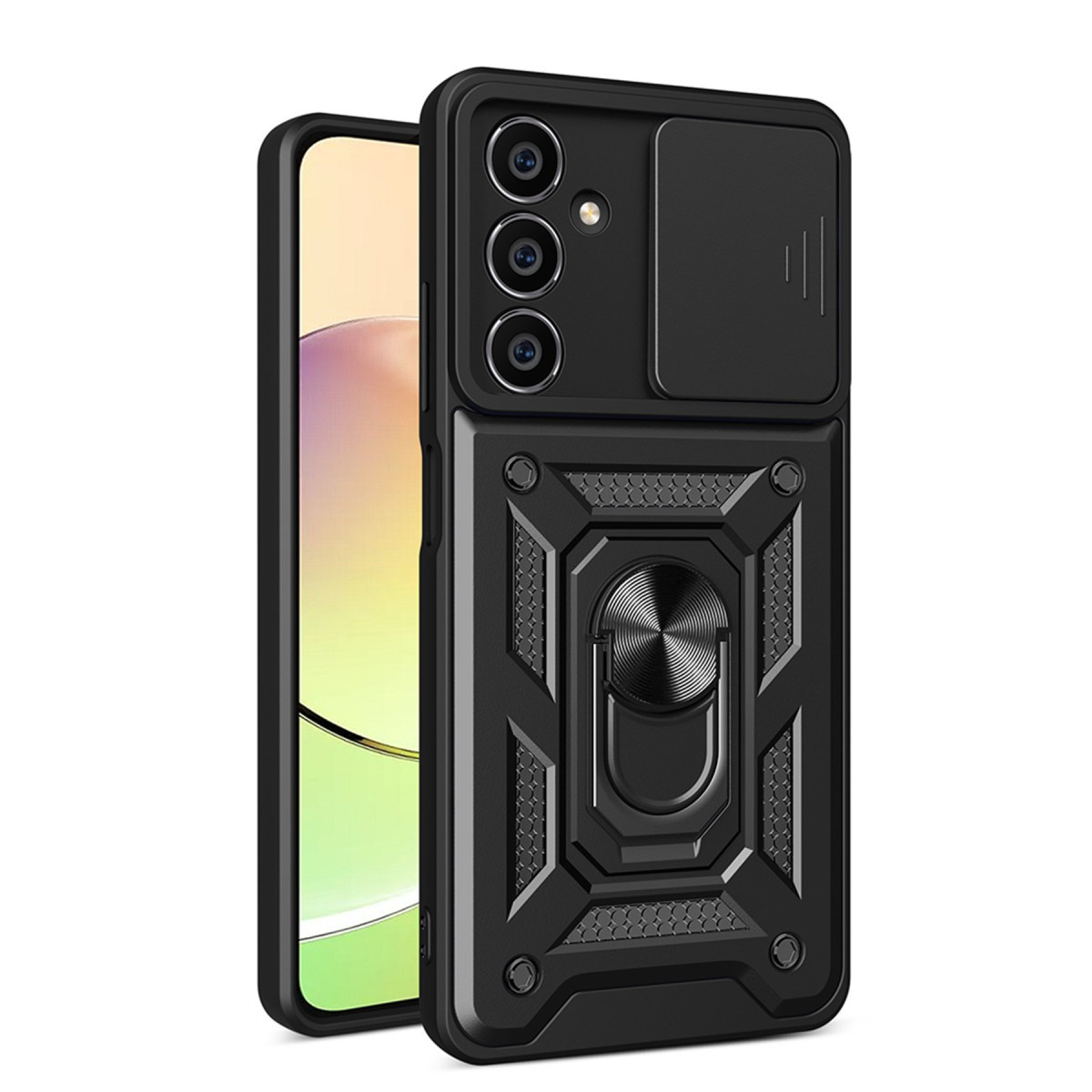 Galaxy A15 4G Kılıf Pars Lens Yüzüklü Silikon - Siyah