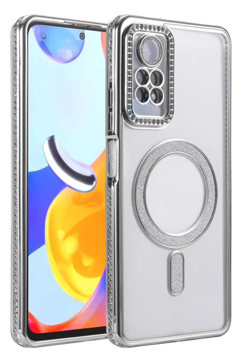 Xiaomi Redmi Note 12 Pro 4G Uyumlu Joke Simli Magneticsafe Kılıf - Gümüş