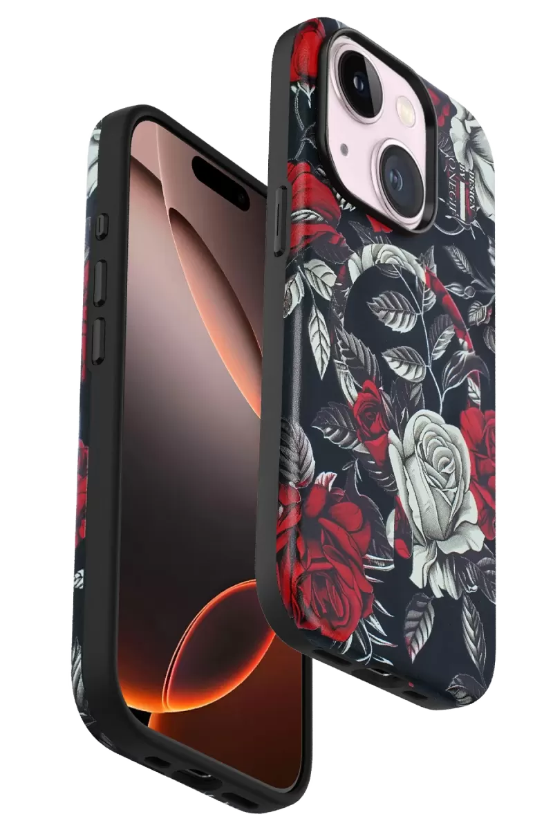 iPhone 15 Flower Series Magsafe Kapak - Siyah