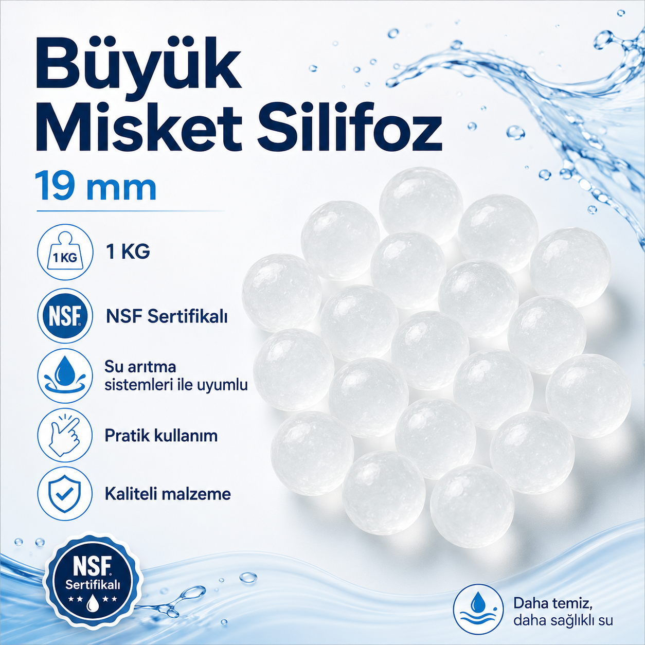 19 mm Büyük Misket Silifoz 1 kg NSF Sertifikalı 701007112