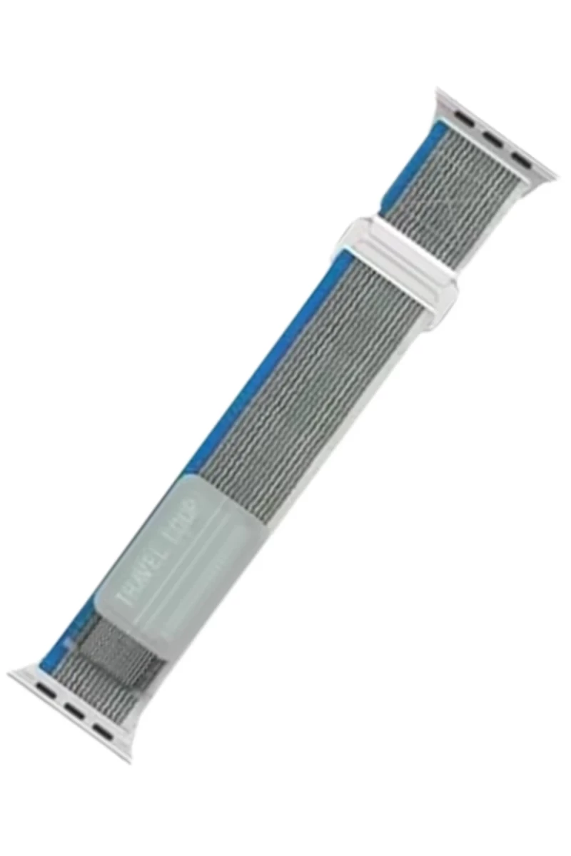 Apple Watch 42mm Uyumlu Alice Kumaş Kordon - Mavi-Gri