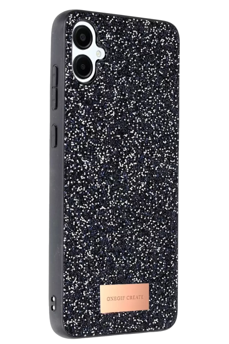 Galaxy A06 Bright Simli Kapak - Siyah