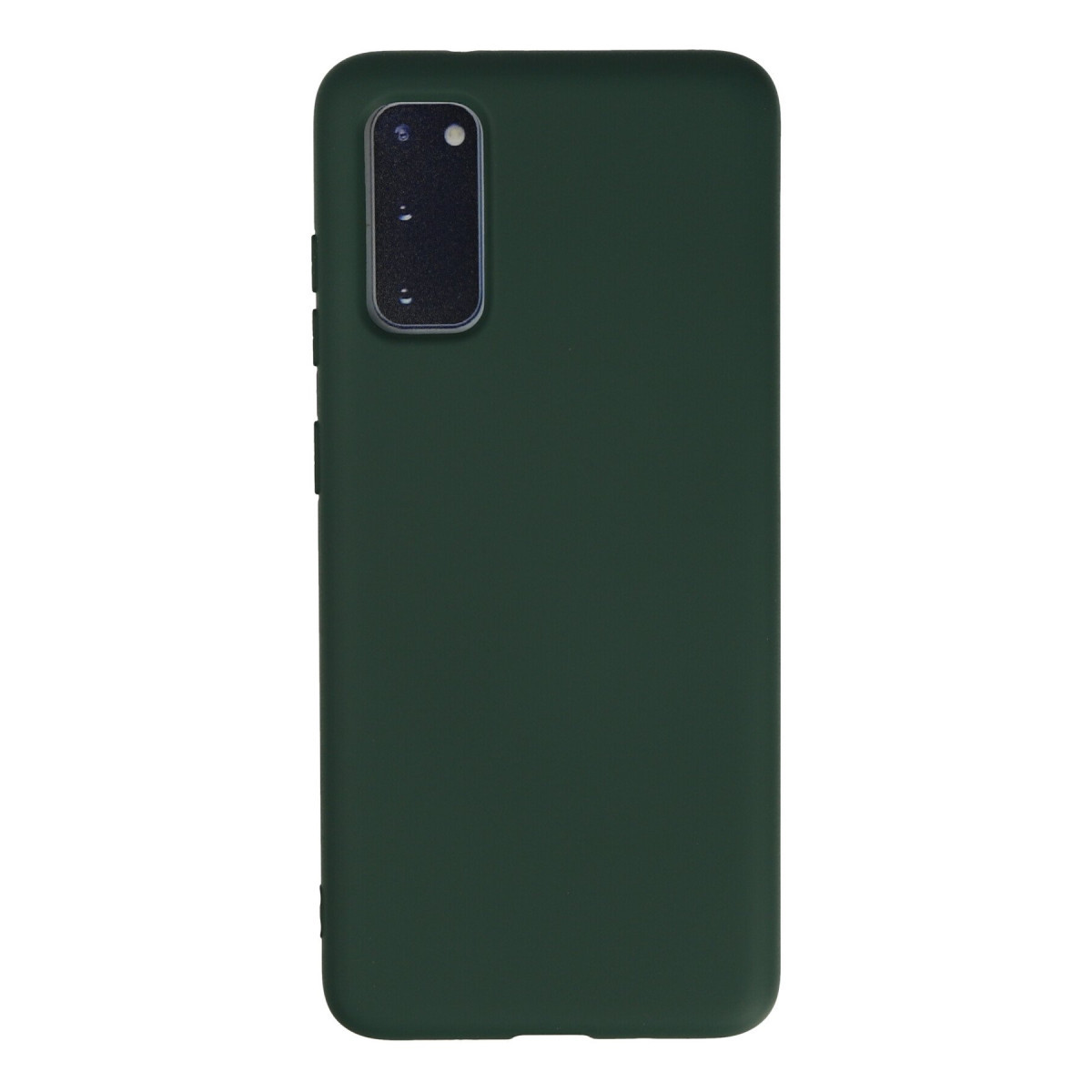 Galaxy S20 Kılıf Nano içi Kadife Silikon - Koyu Yeşil