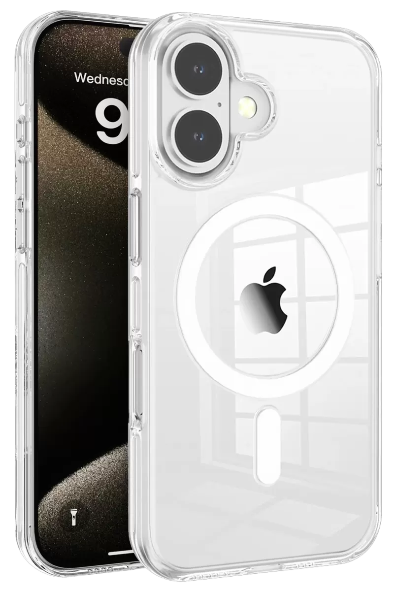 iPhone 16 Gleam PC Sert Magsafe Kılıf - Şeffaf