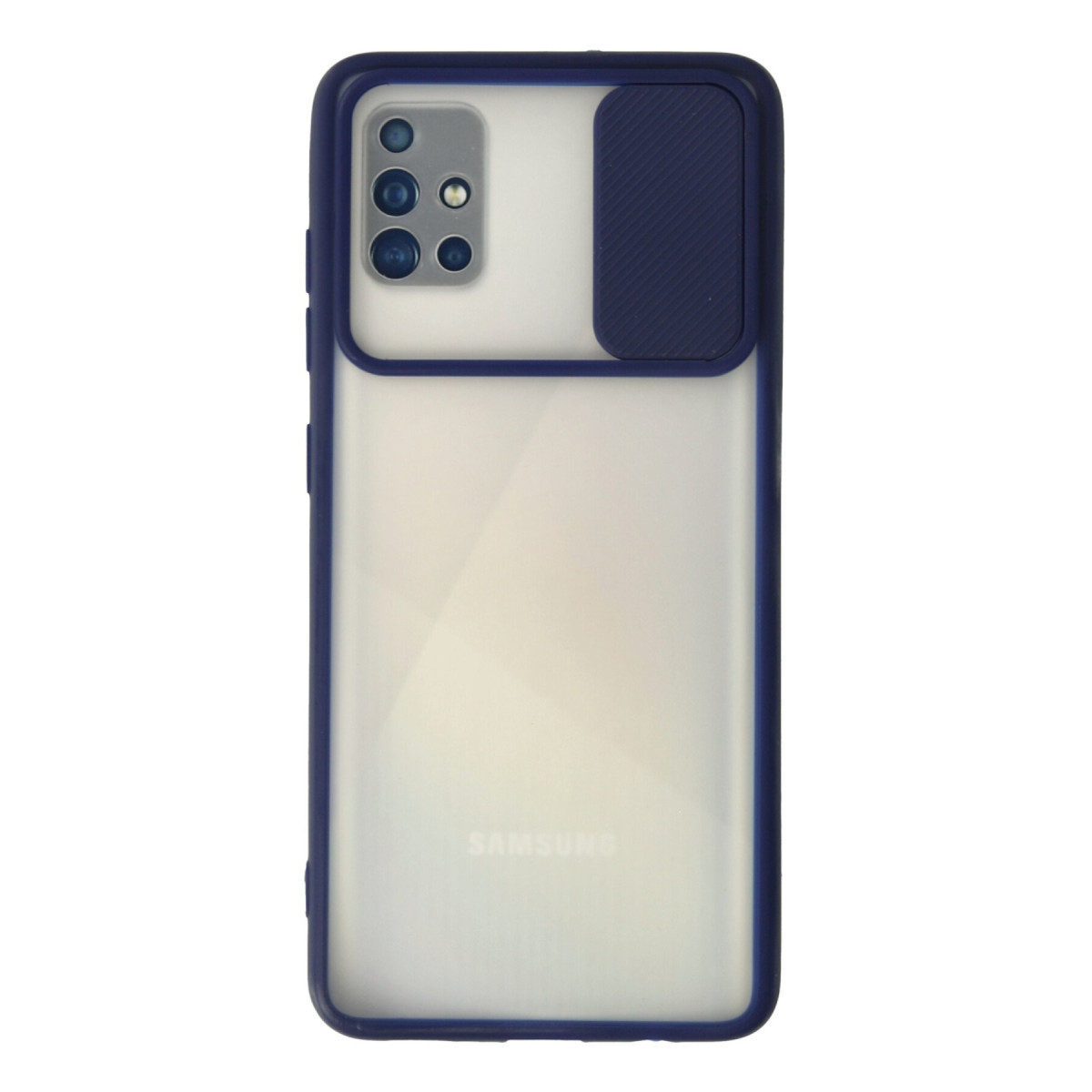 Galaxy A71 Kılıf Palm Buzlu Kamera Sürgülü Silikon - Lacivert
