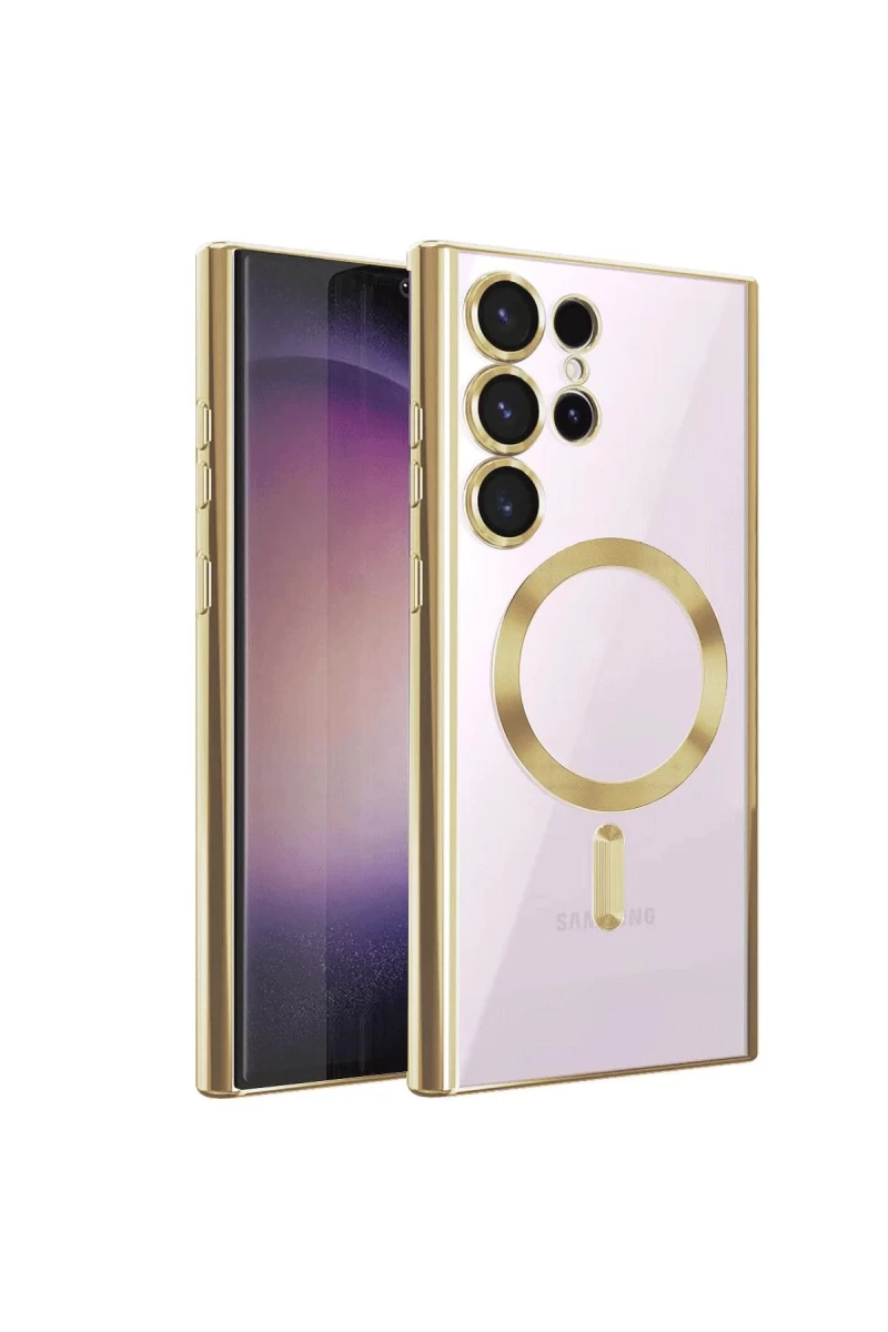 Samsung Galaxy S24 Ultra Uyumlu Kılıf Kross Magneticsafe Kapak - Gold