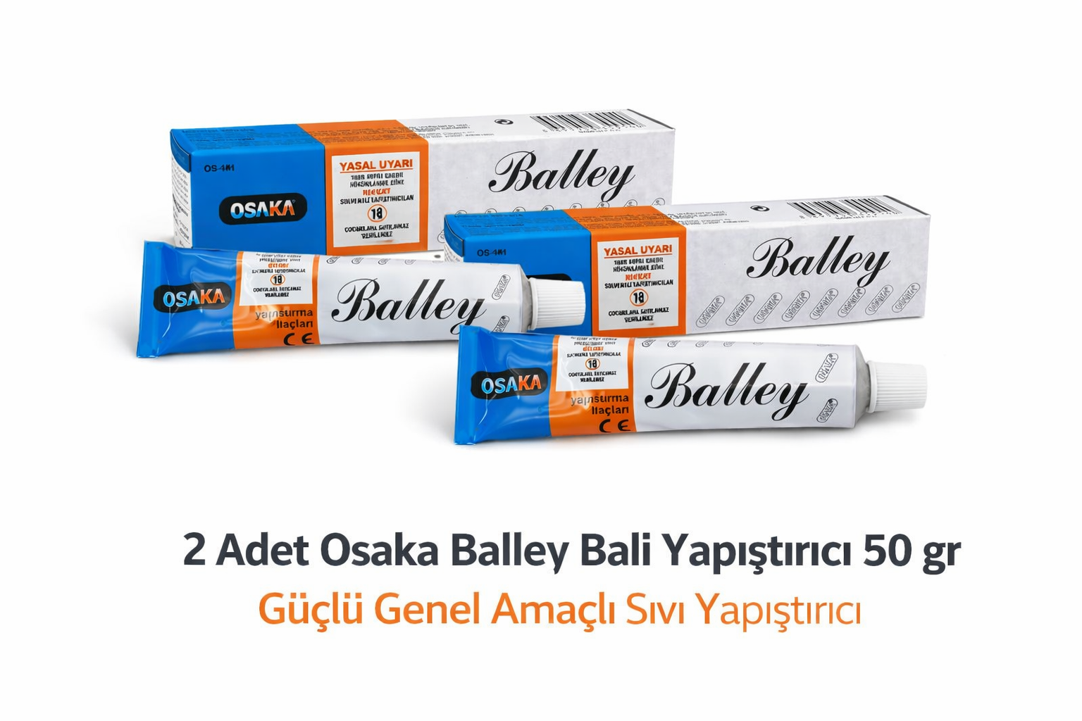 Osaka Balley Bali Yapıştırıcı 50 Gr x 2 Adet Güçlü Genel Amaçlı Sıvı Yapıştırıcı