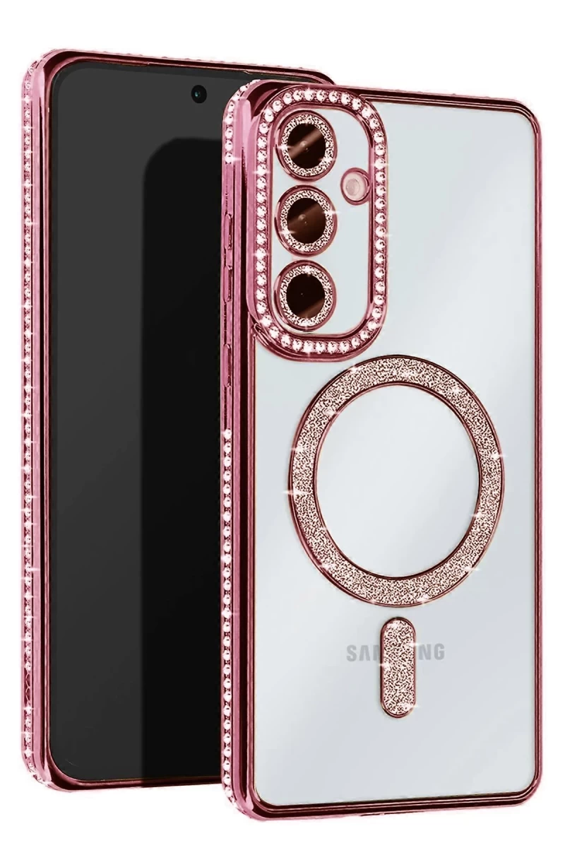 Samsung Galaxy S25 Uyumlu Edge Joke Simli Magneticsafe Kılıf - Pembe