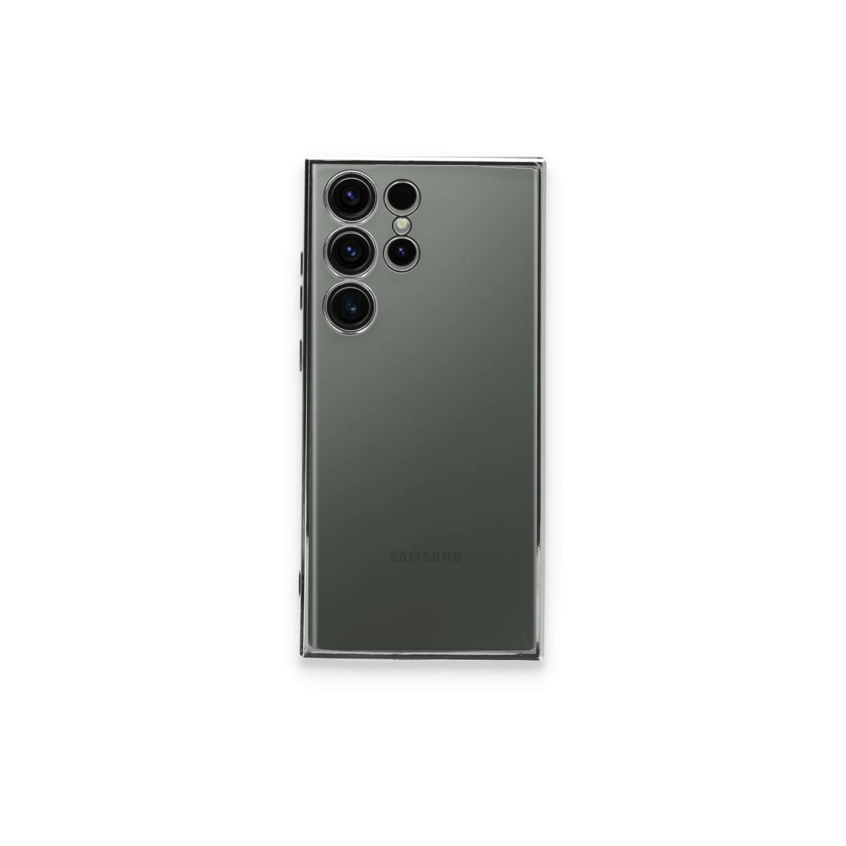 Galaxy S23 Ultra Kılıf Razer Lensli Silikon - Gümüş