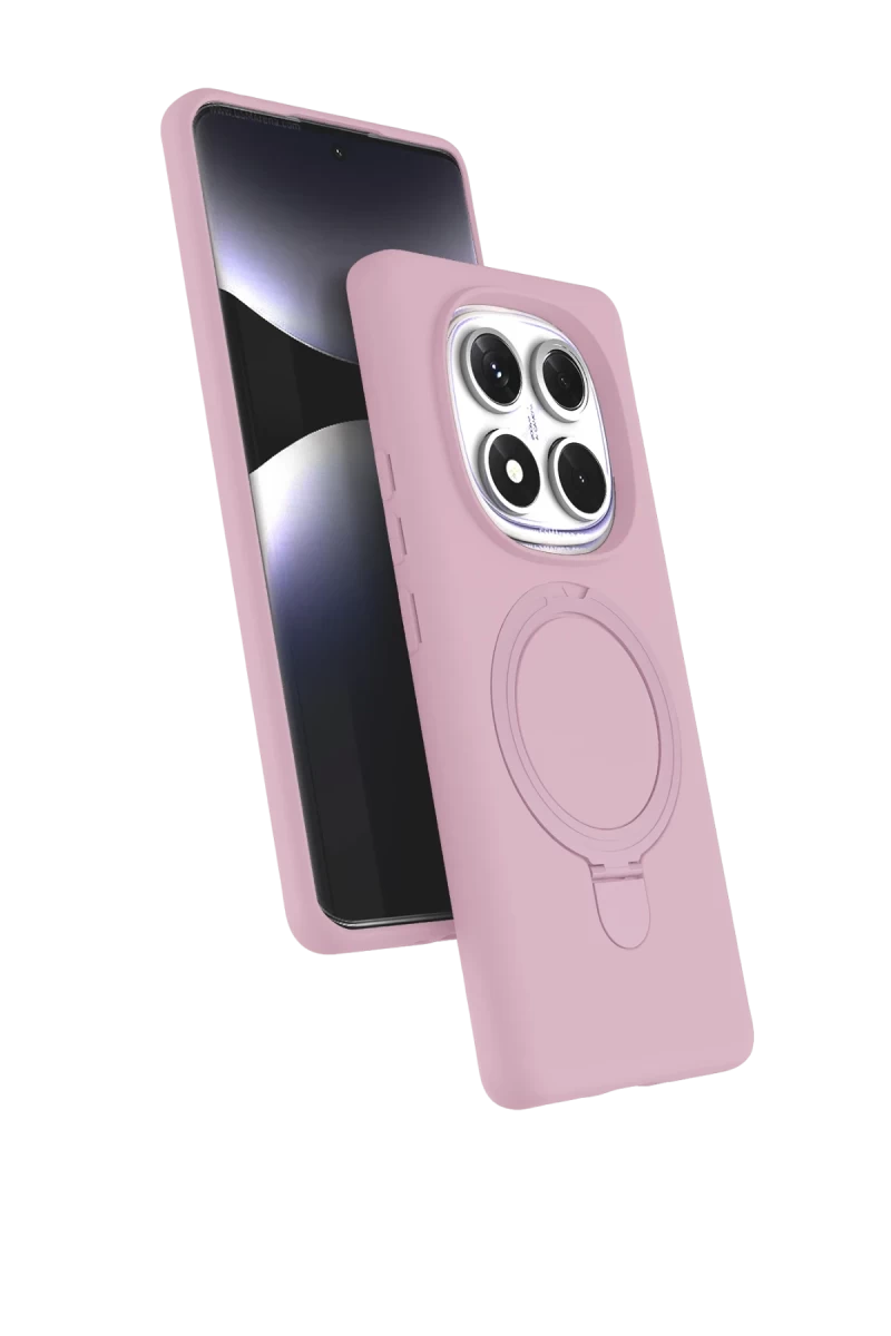 Xiaomi Redmi Note 14 Pro 5G Uyumlu Regal Magsafe Standlı Kapak - Açık Pembe