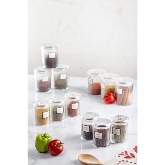 12'li Barok Yuvarlak 2 Boy Kavanoz Seti & Saklama Kabı & Erzak Kabı 6*500 ML,6*250 ML)