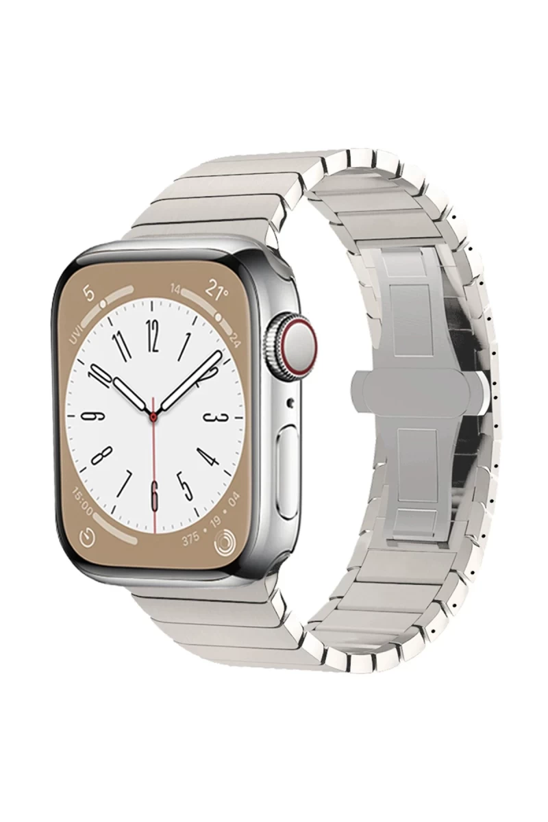 Apple Watch 42mm Uyumlu KR413 Fine Steel Kordon - Yıldız Işığı