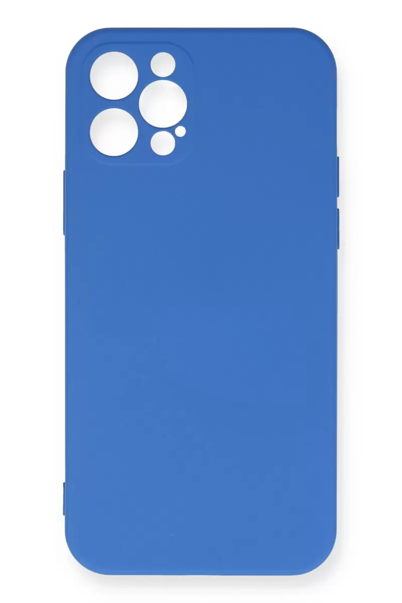 iPhone 12 Pro Max Kılıf Nano içi Kadife Silikon - Mavi