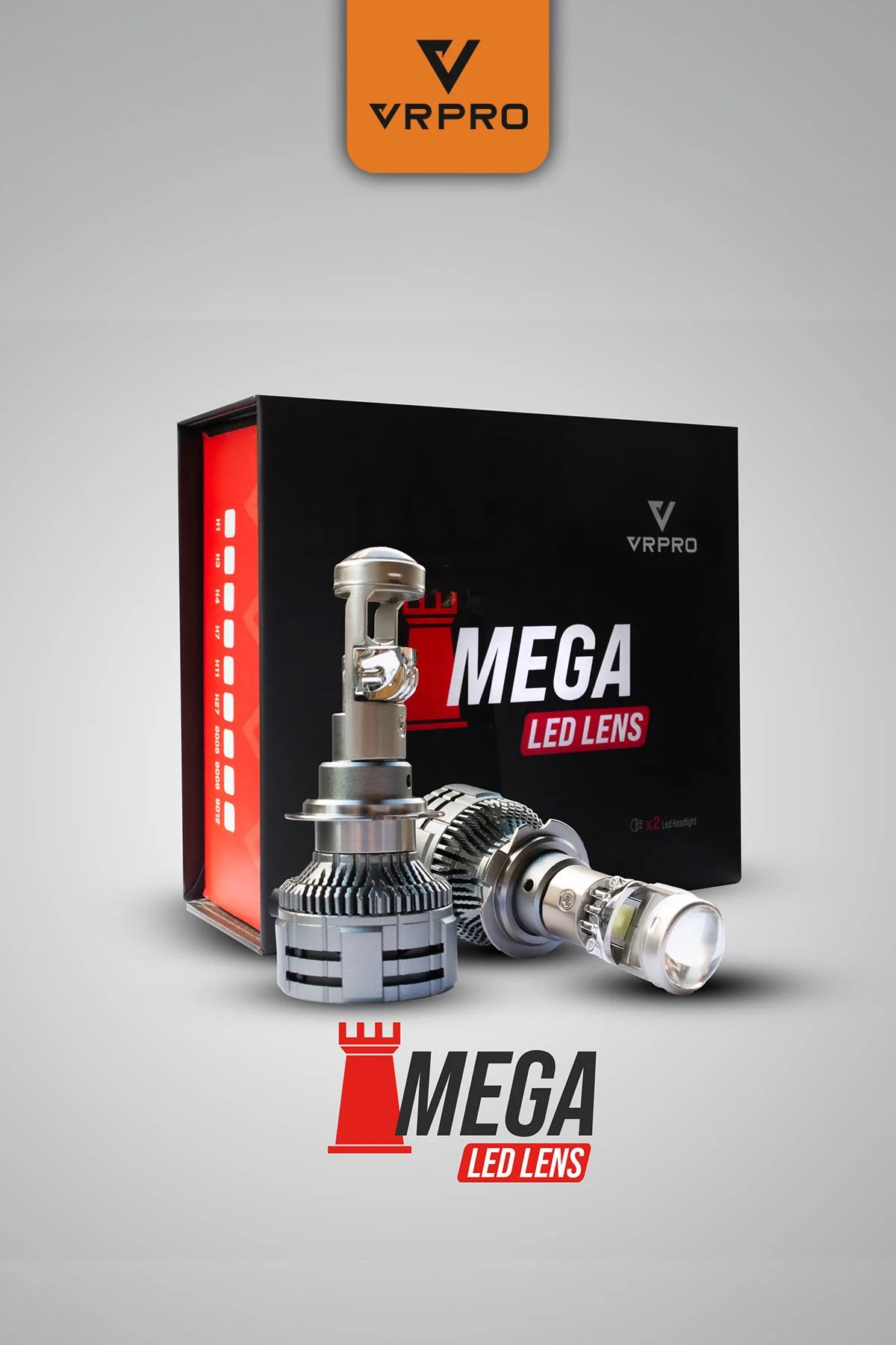Mega Mercekli H7 LED Far Ampulü 75W 20000 Lümen 12V Fanlı VR Pro H7 Led Xenon Beyaz Işık