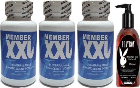 Member Hintohu Member xxl Erkeklere Özel 60lı 3 Adet - Playboy 120 ml Masaj Yağı