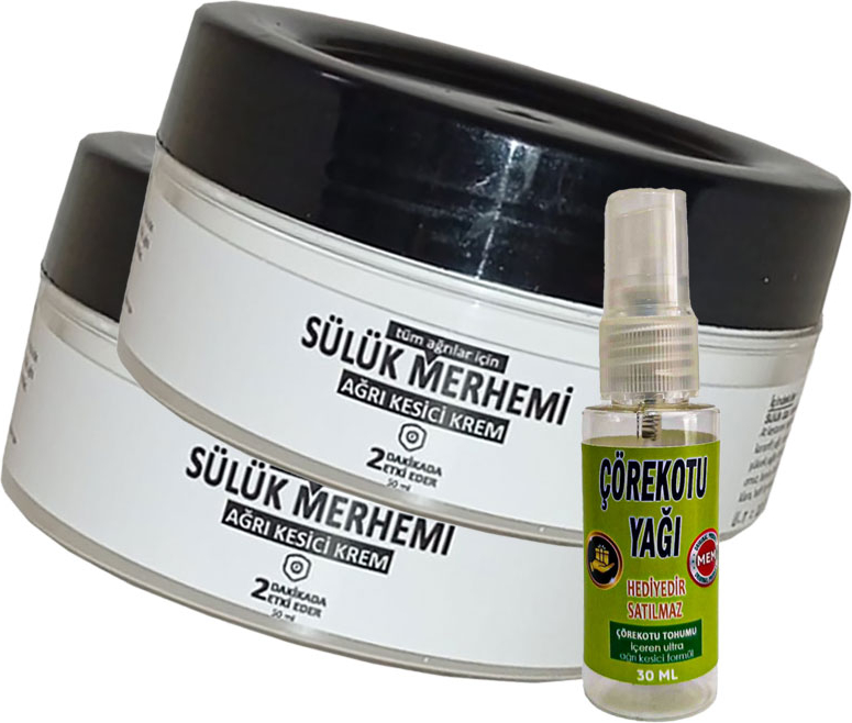 Playboy Sülük Merhemi 2 Adet 50 ml Relax Kremi CRK:034 Bölgesel Bakım  Kremi + Yanında Hediye 30 ml Çörek Otu Yağı