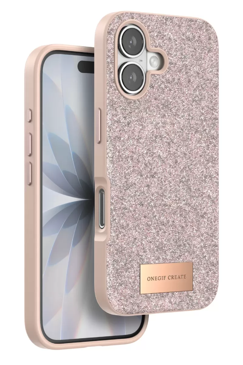 iPhone 17 Bright Simli Kapak - Pembe