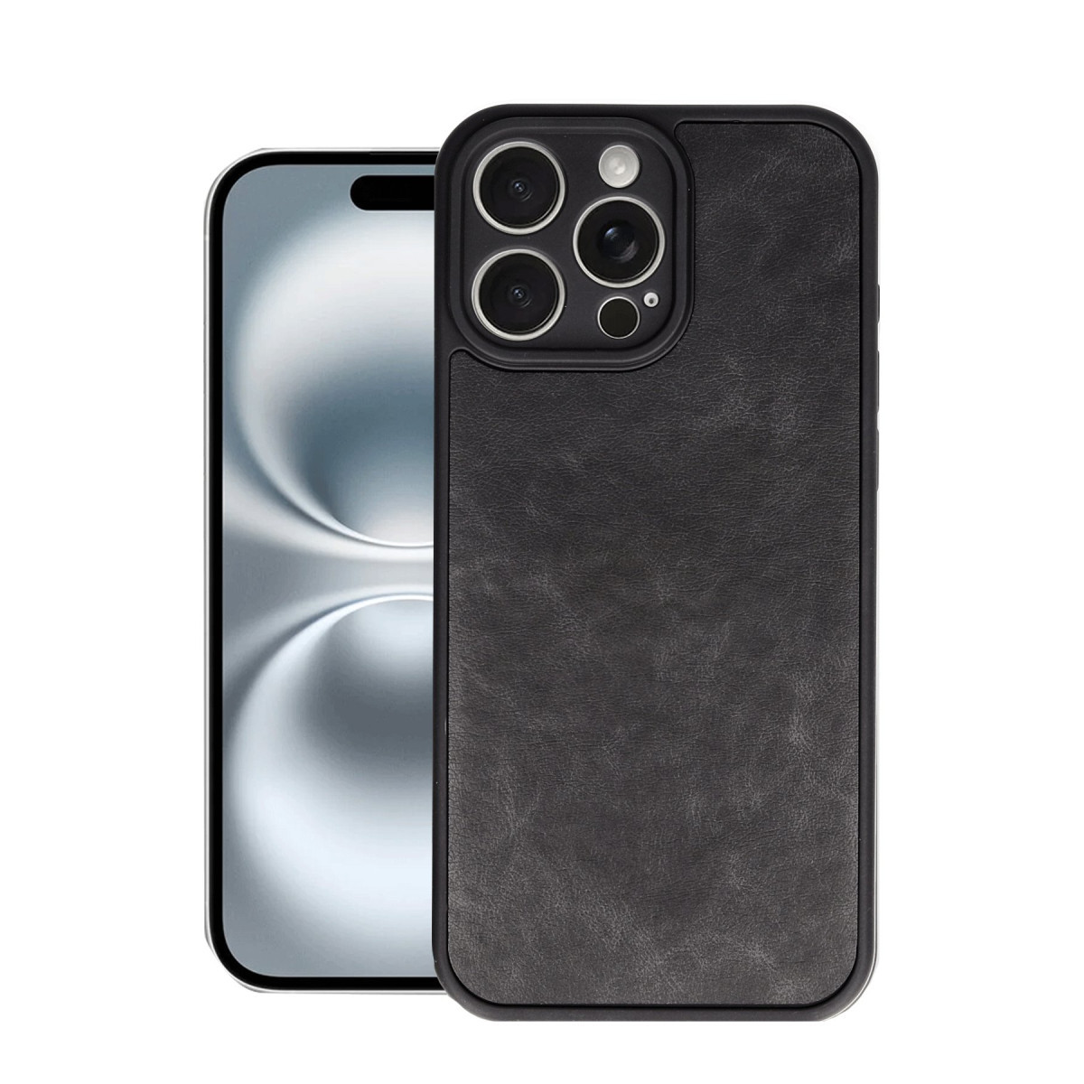 iPhone 16 Pro Max Kılıf Aras Deri Kapak - Siyah