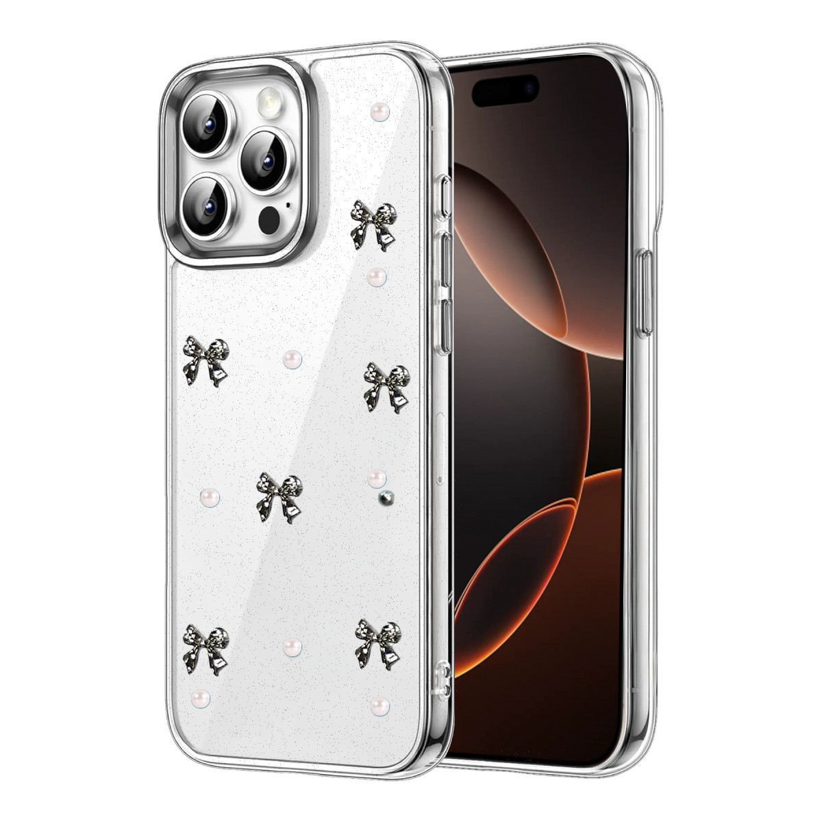 iPhone 14 Pro Max Fiyonk Desenli Kapak - Desen 8