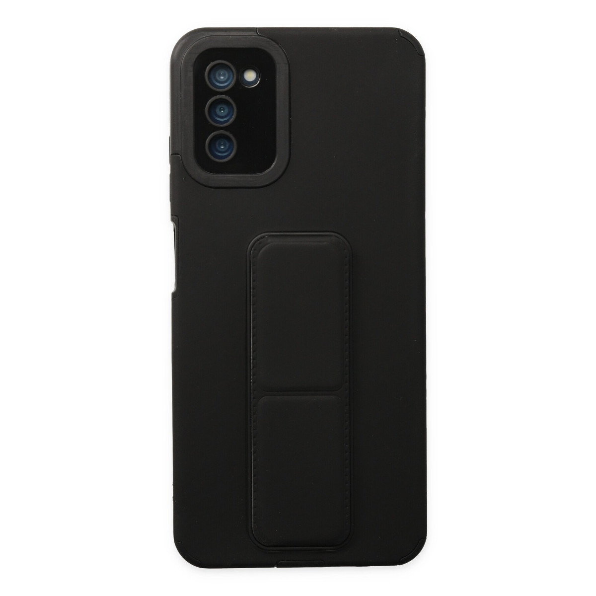 Galaxy A03S Kılıf Mega Standlı Silikon - Siyah