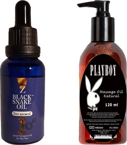 Playboy Hintohu Black Snake Erkekler Için For Men + Playboy Masaj Yağı