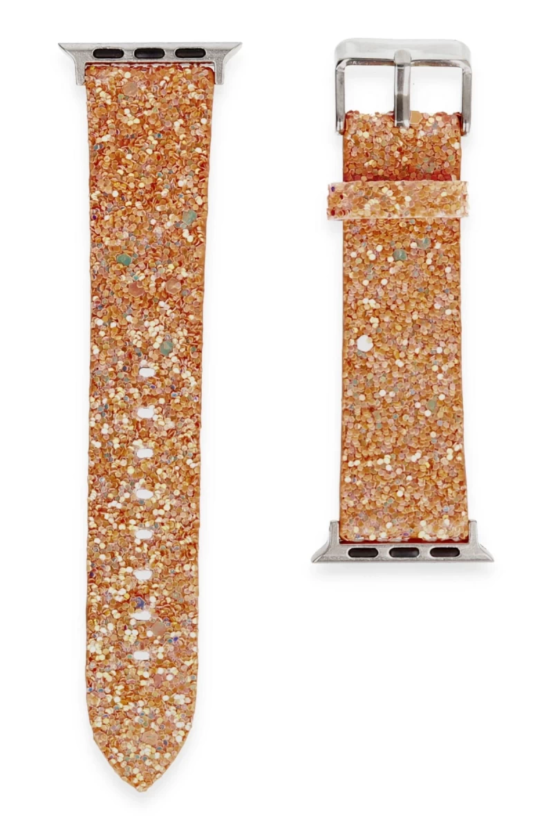Apple Watch 38mm Uyumlu Starry Taşlı Kordon - Pudra
