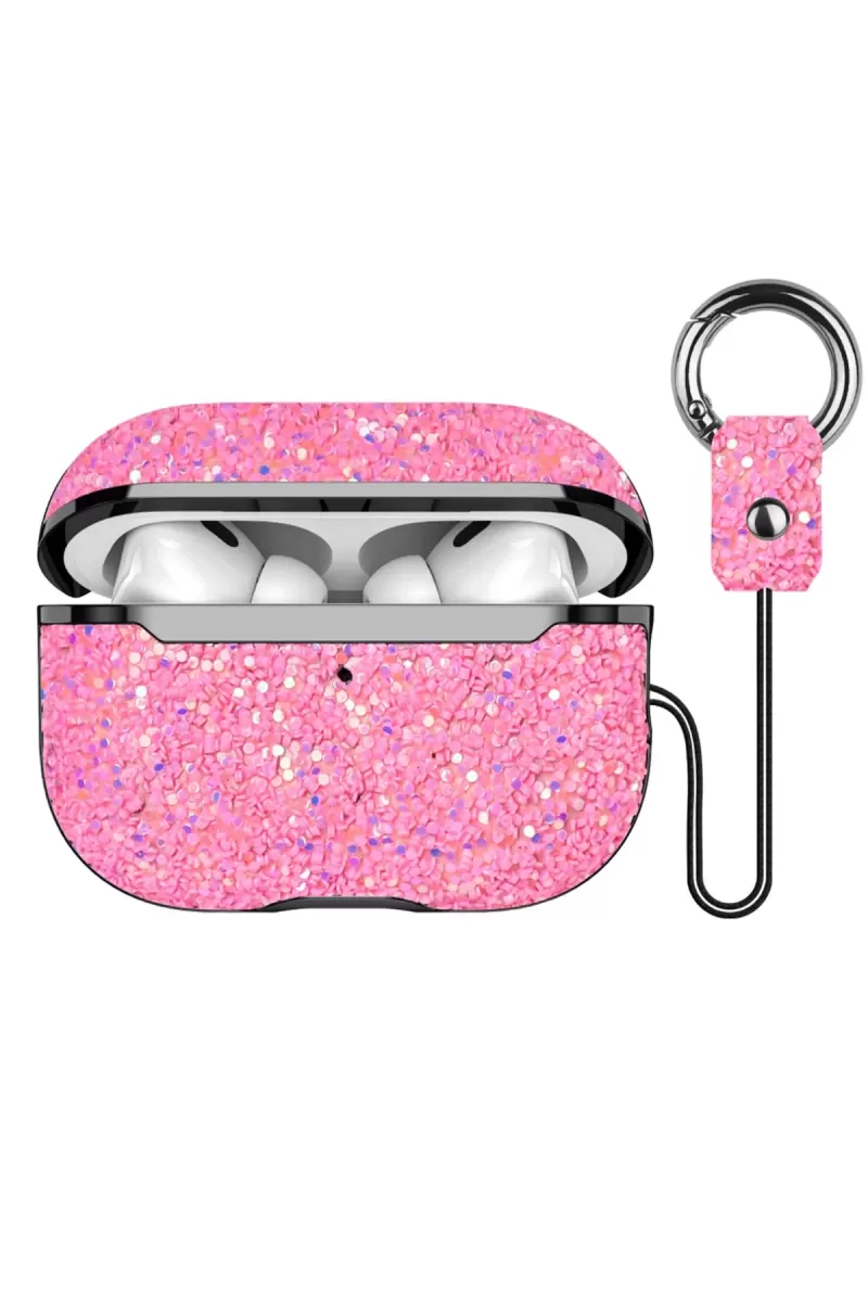 Airpods 2 (2.nesil) Bright Simli Airpods Kapak - Pembe