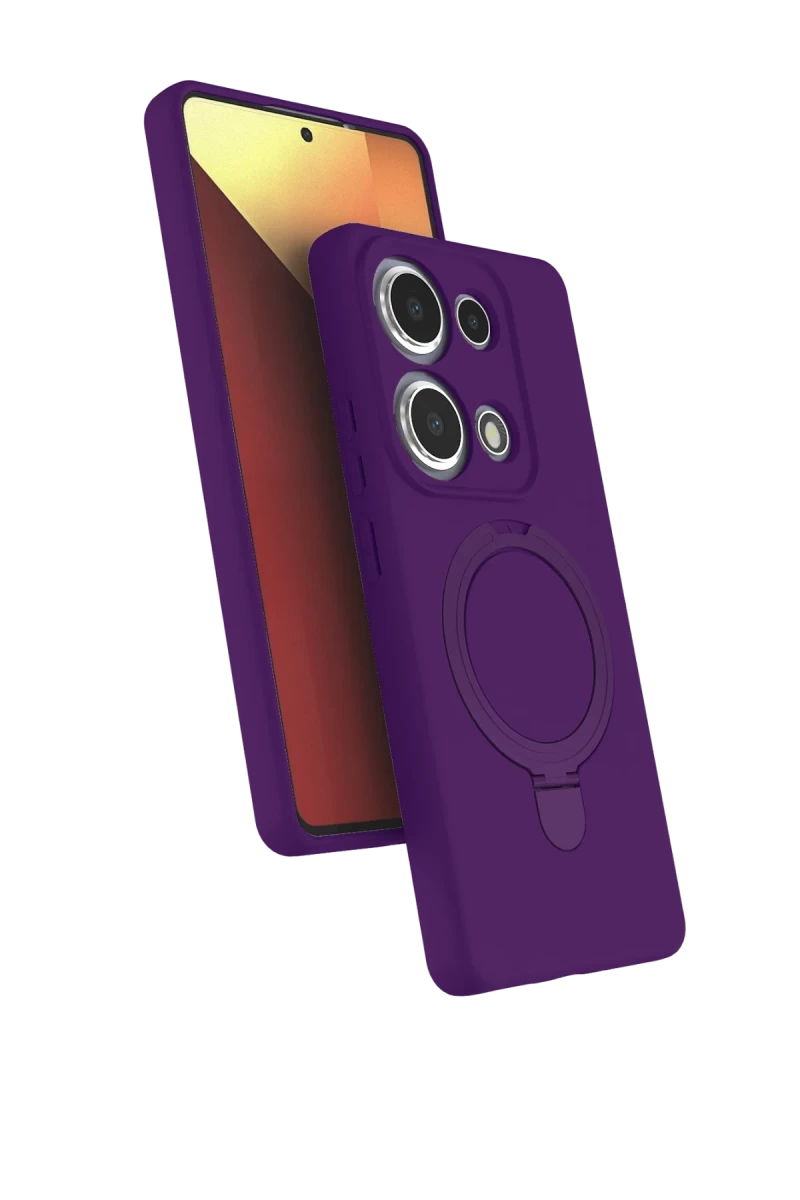 Xiaomi Redmi Note 13 Pro 4G Uyumlu Regal Magsafe Standlı Kapak - Derin Mor