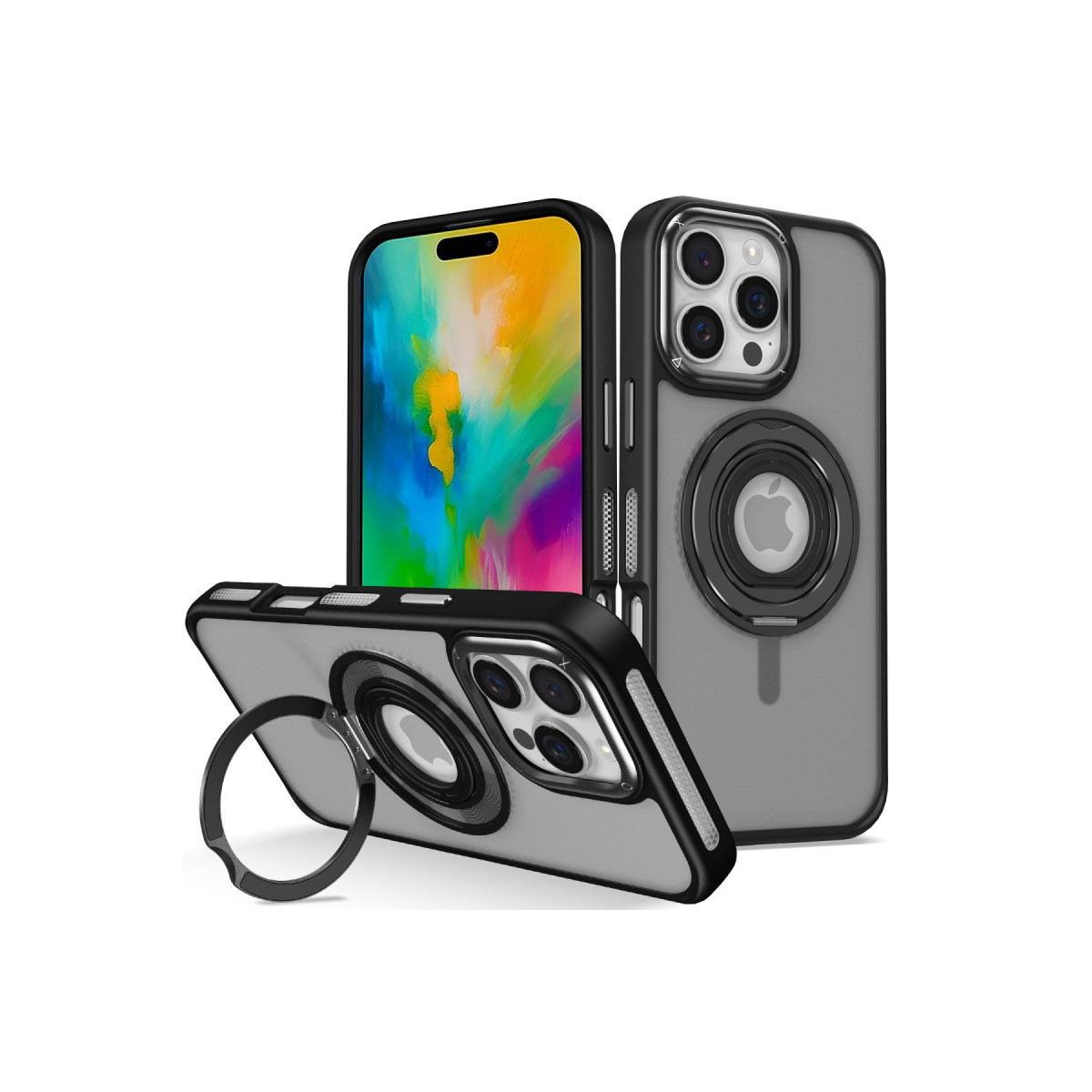 iPhone 16 Pro Banza Magsafe Standlı Kapak - Siyah
