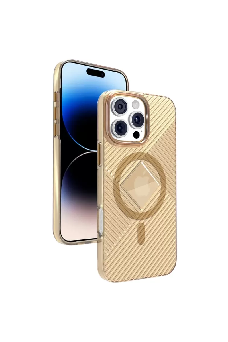 iPhone 16 Pro Stella PC Sert Magsafe Kılıf - Gold