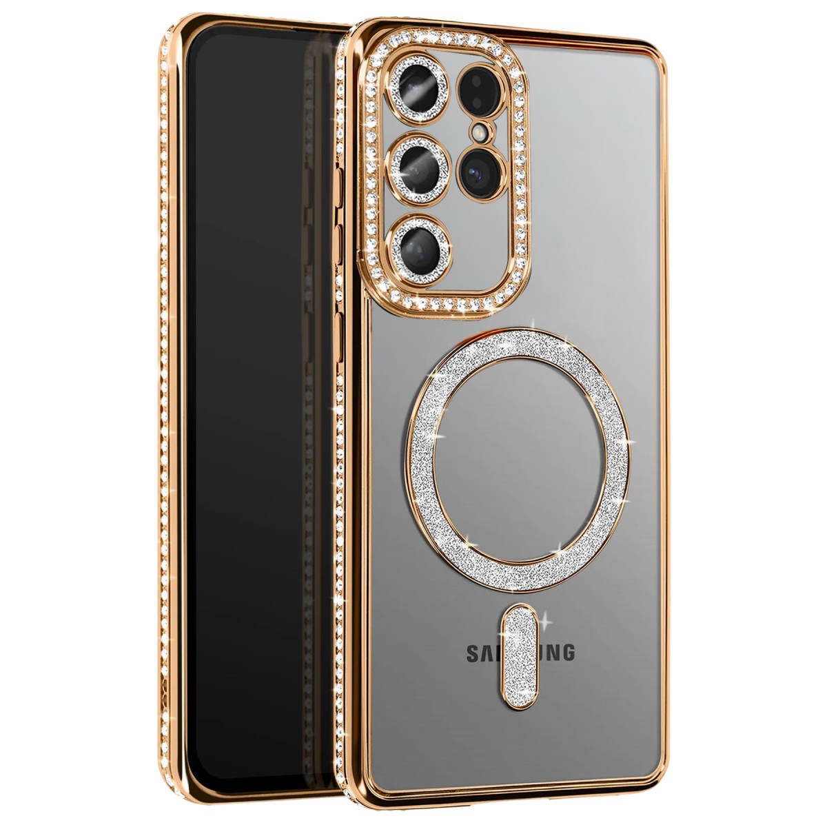 Galaxy S26 Ultra Joke Simli Magneticsafe Kılıf - Gold
