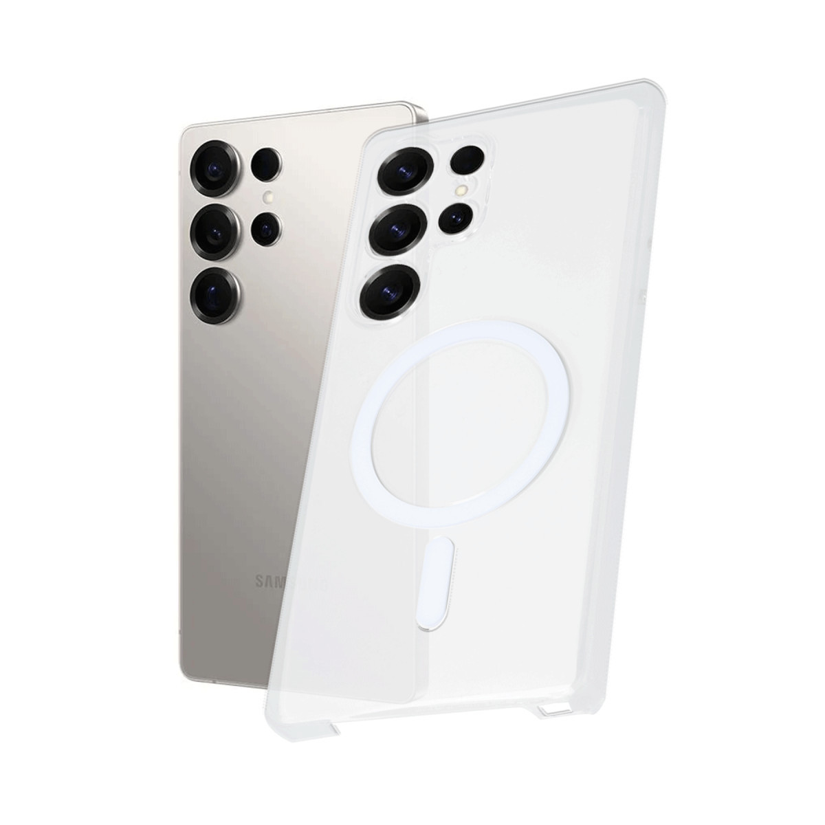 Galaxy S23 Ultra Kılıf PC Zara Magsafe Şeffaf Kılıf - Şeffaf