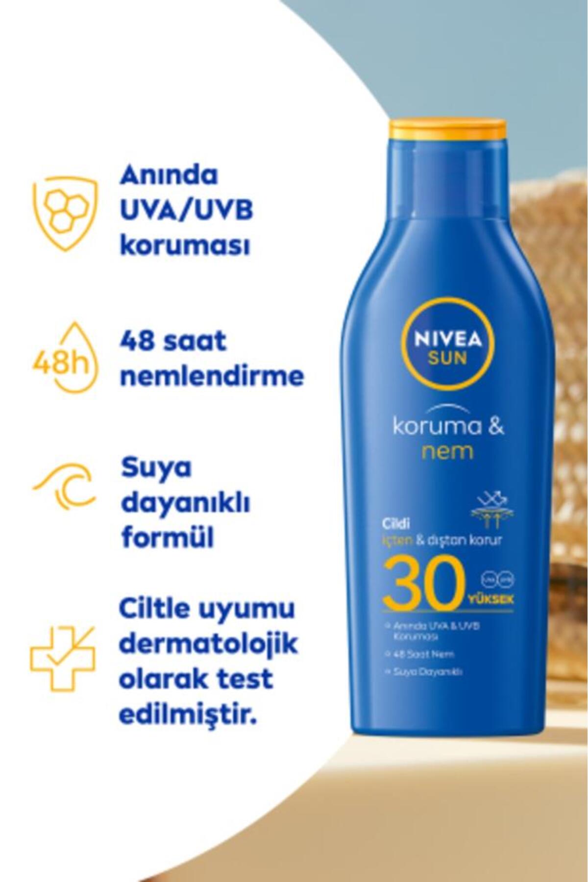 Sun Güneş Koruyucu Krem & SPF+30 Uva+uvb Suya Dayanikli Ve Nemlendiricili 200ML