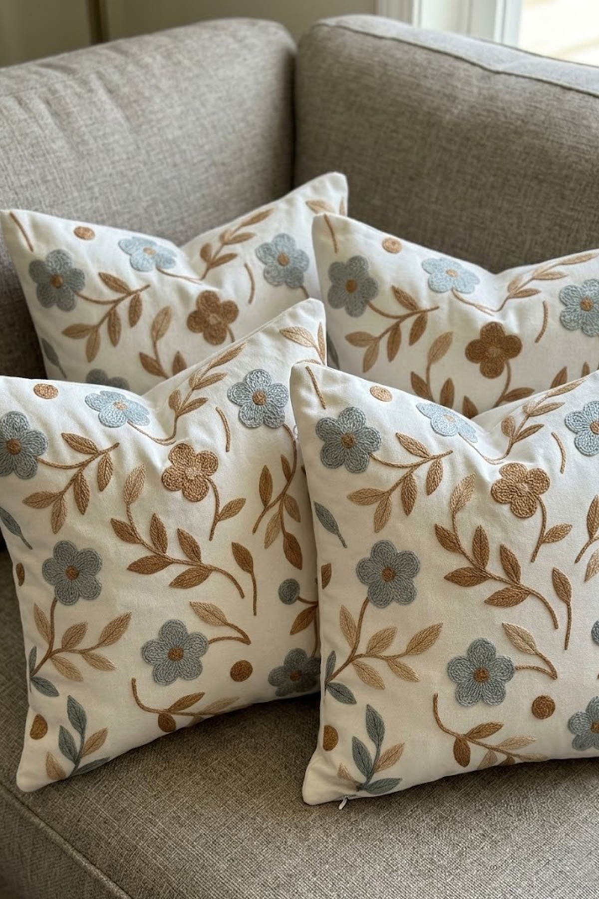4lü Kırlent Kılıfı, Dijital Baskılı Çift Taraflı Kırlent Kılıfı 45x45cm