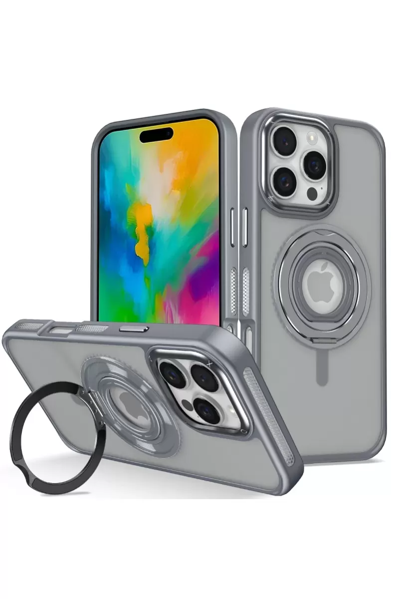 iPhone 16 Pro Max Banza Magsafe Standlı Kapak - Titan Gri