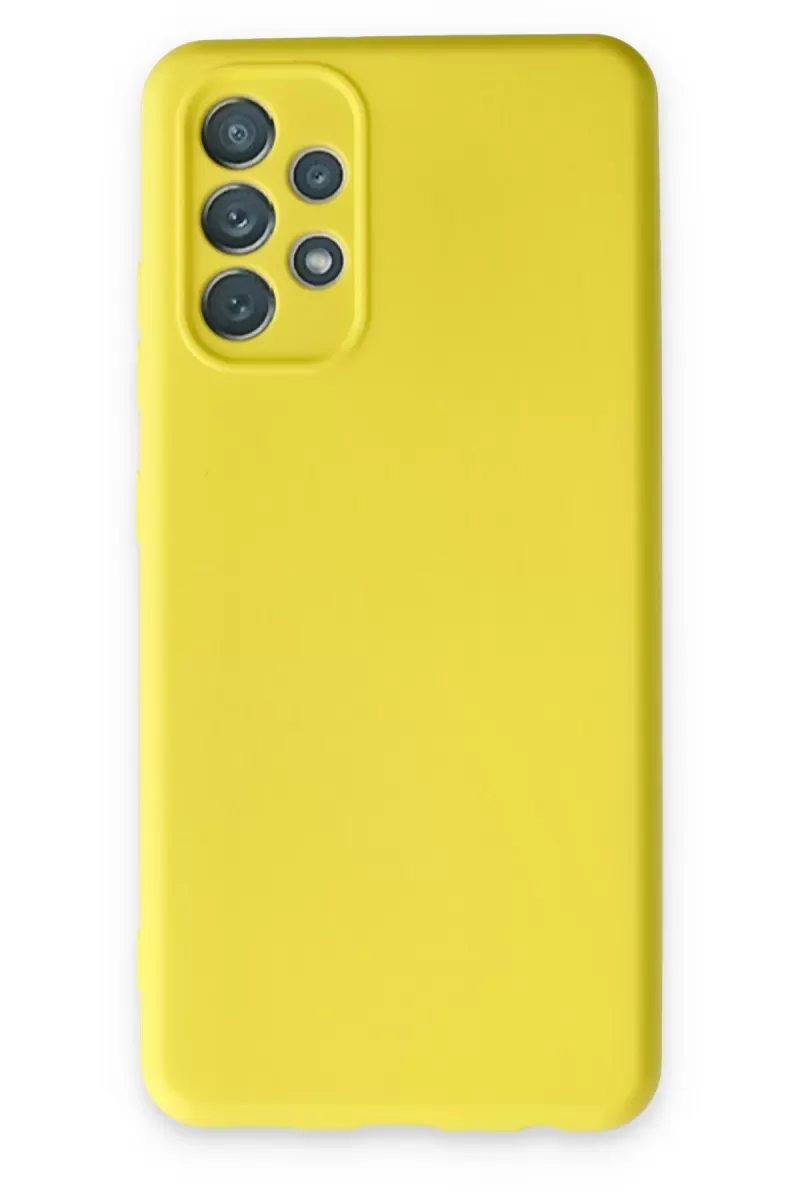 Galaxy A13 4G Kılıf Nano içi Kadife Silikon - Sarı