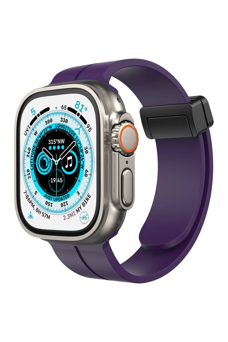 Apple Watch 42mm Uyumlu KR412 Elegance Stylısh Kordon - Derin Mor