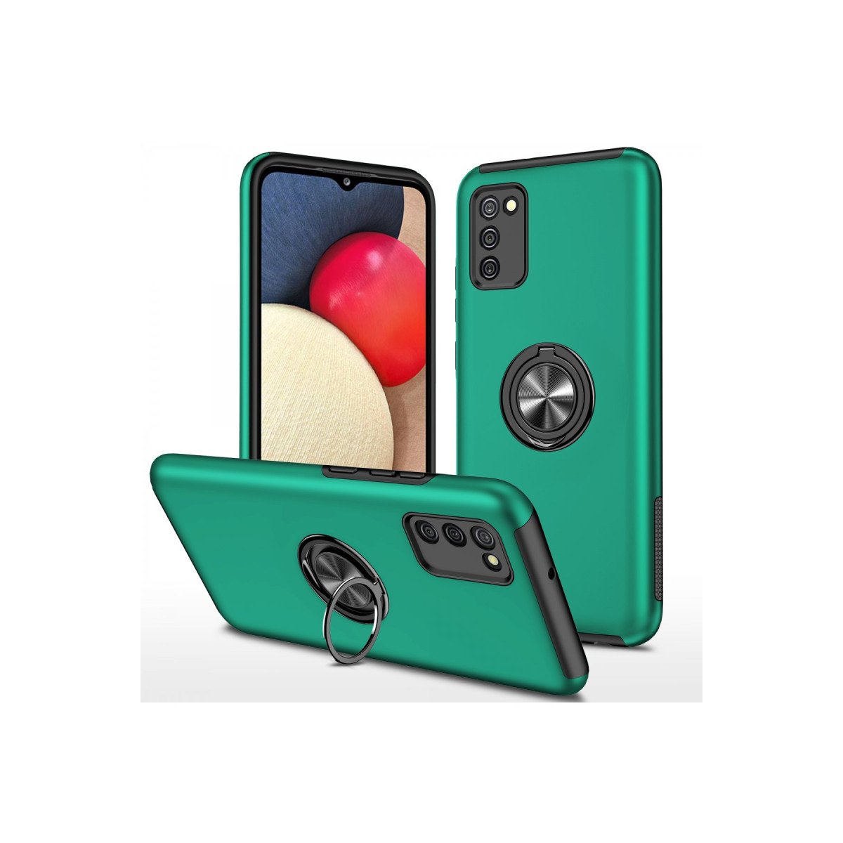 Galaxy A02S Kılıf Elit Yüzüklü Kapak - Yeşil