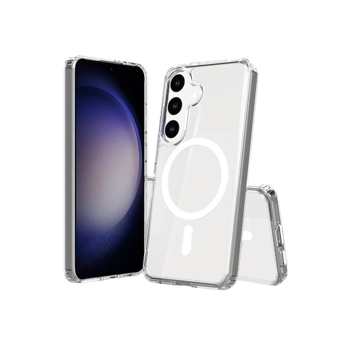 Galaxy S24 Kılıf Magneticsafe Şeffaf Silikon - Şeffaf