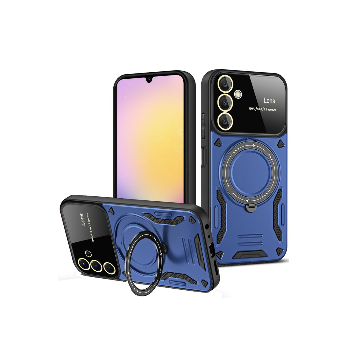 Galaxy S25 Kılıf Joy Lens Standlı Kapak - Lacivert