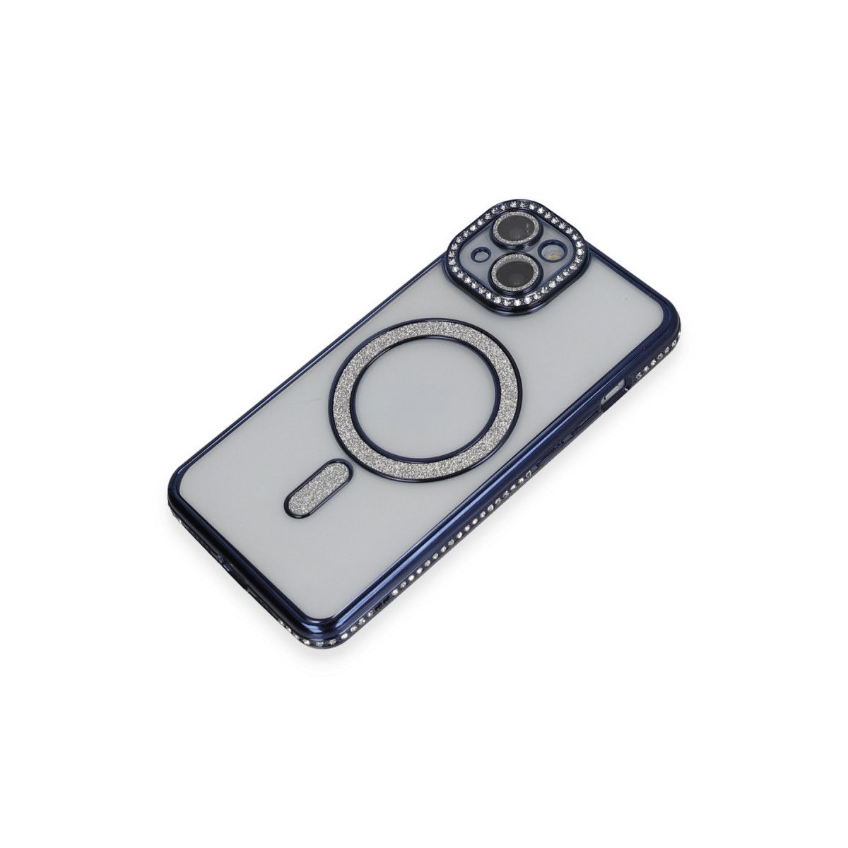 iPhone 14 Kılıf Joke Simli Magneticsafe Kılıf - Lacivert — görsel 3
