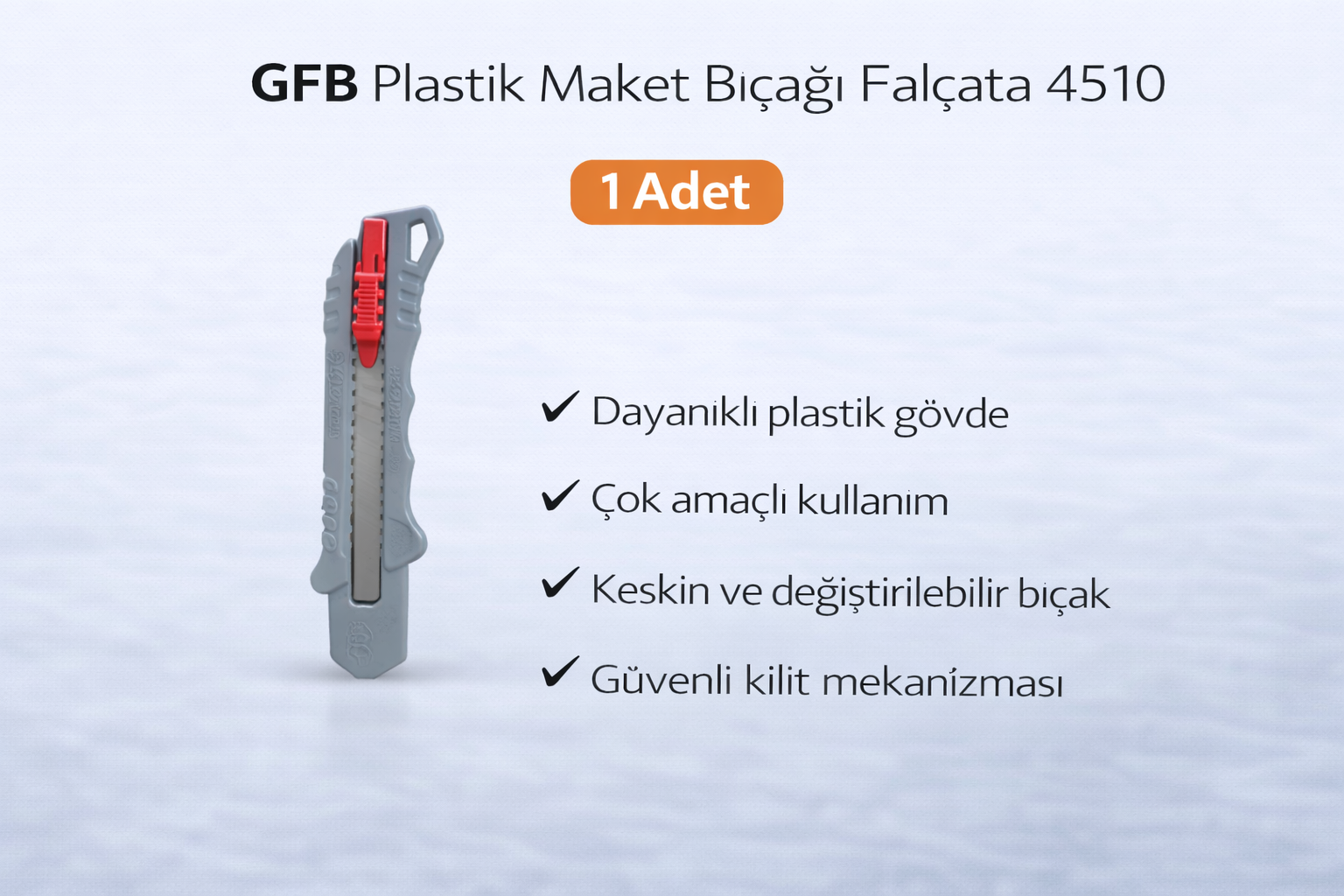 GFB Plastik Maket Bıçağı Falçata 4510 Profesyonel Maket Bıçağı 1 Adet