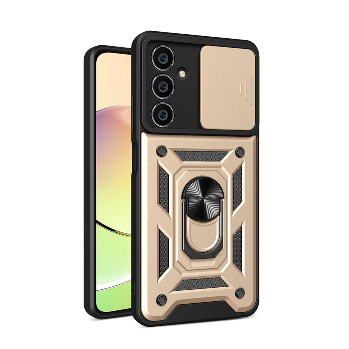 Galaxy A15 4G Kılıf Pars Lens Yüzüklü Silikon - Gold