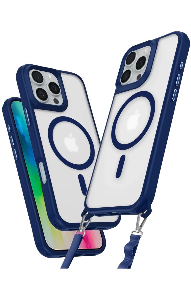 Apple iPhone 16 Pro Max Uyumlu Kılıf Enka Magsafe Silikon Kılıf - Lacivert