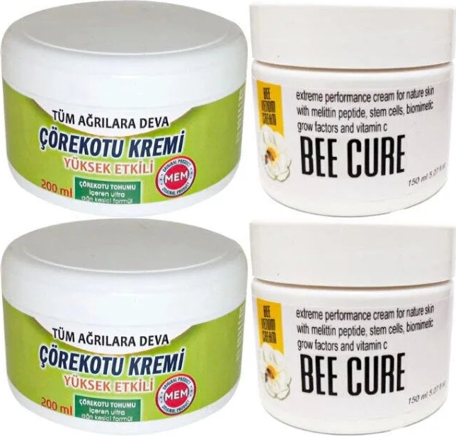 Süper Çörek Otu Kremi Büyük Xl Boy Krem 2X200 Ml+ Bee Cure 2X150 ml Krem