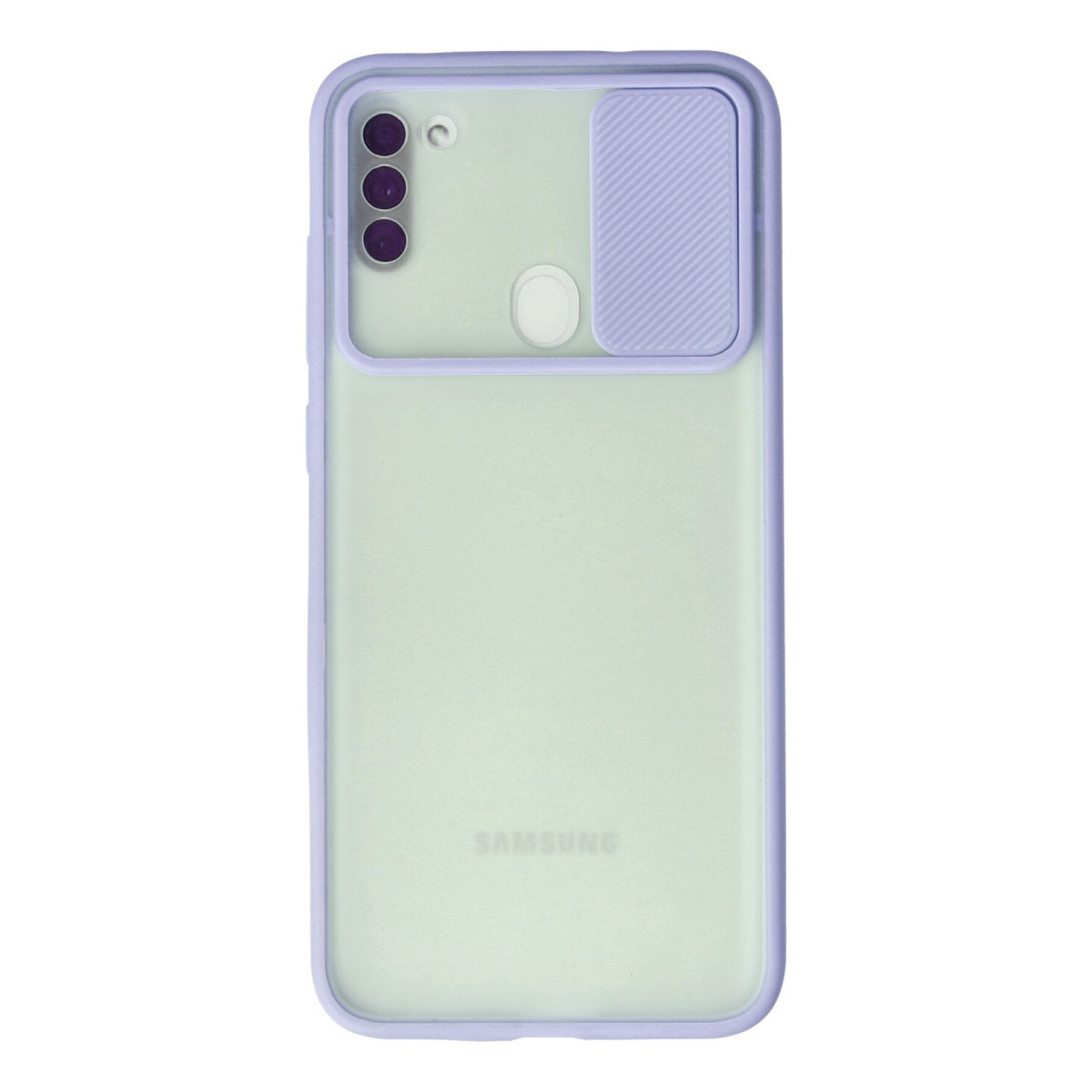 Galaxy A11 Kılıf Palm Buzlu Kamera Sürgülü Silikon - Lila