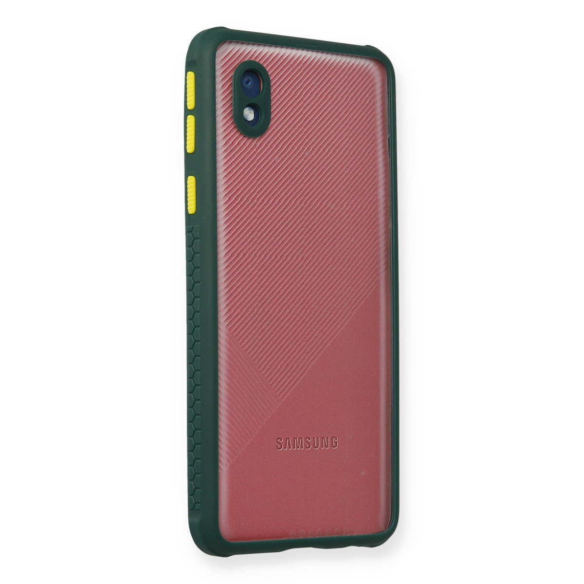 Galaxy A01 Core Kılıf Miami Şeffaf Silikon - Koyu Yeşil