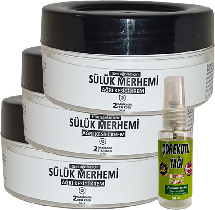Playboy Sülük Merhemi 3lü50 ml Relax Kremi Bölgesel Bakım  Kremi CRK:053 + Yanında Hediye 30 ml Çörek Otu Yağı